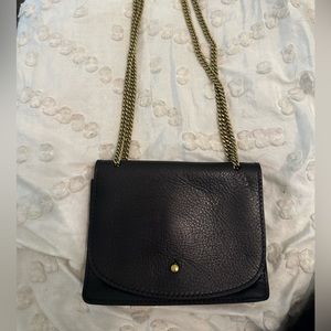Small black leather Madewell cross body